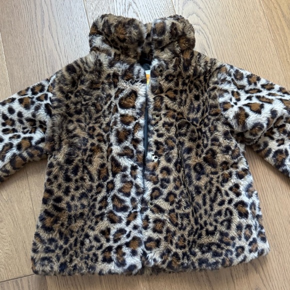 C&C California Girls “Cool Cat” Faux Fur Leopard Print Coat - Size 5T - Like New - Picture 3 of 8